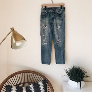 Boy Crop Distressed Denim Jeans